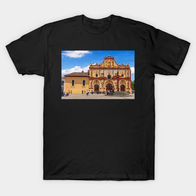 Cathedral, San Cristobal de las Casas, Mexico T-Shirt by bulljup